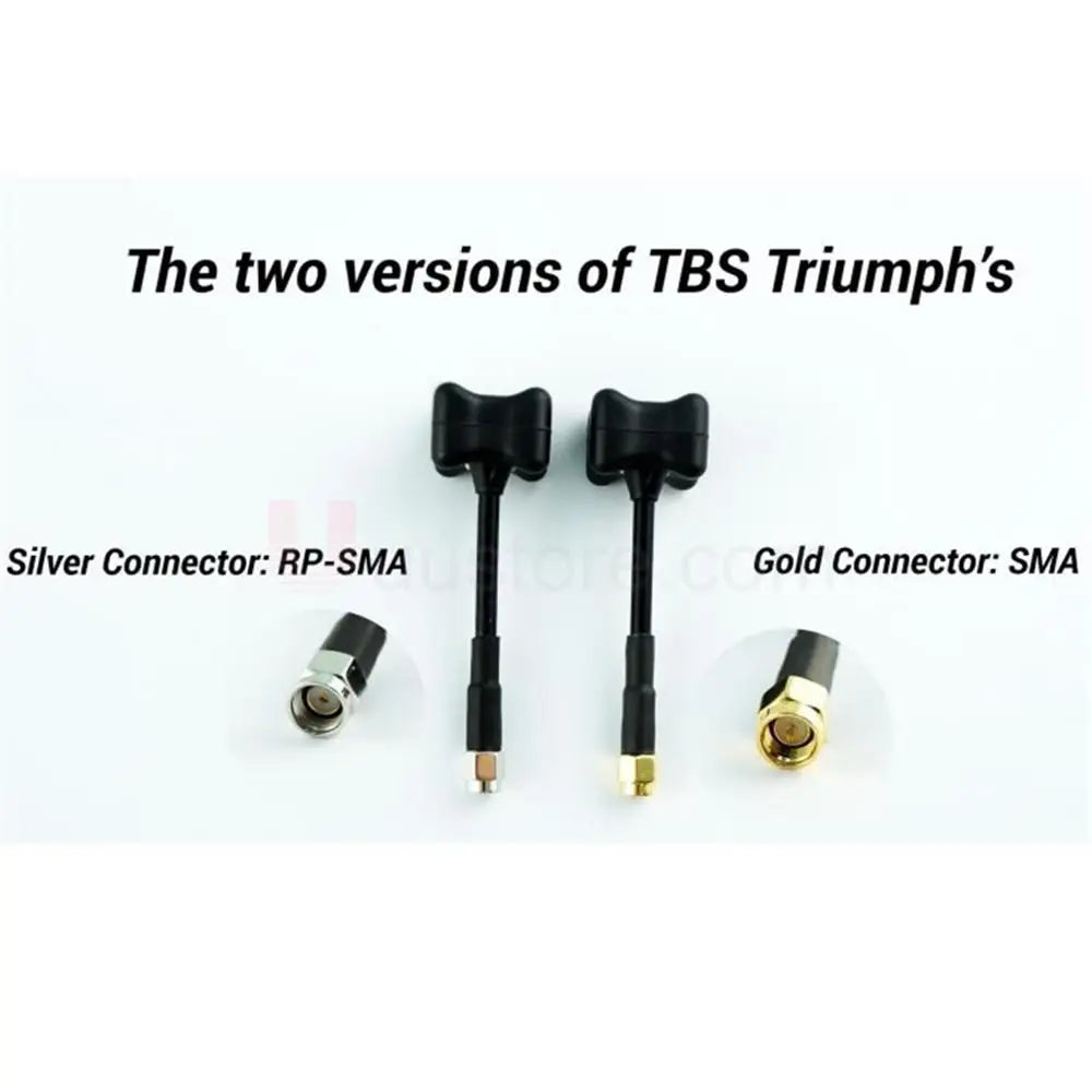 the two versions of TBS Triumphs Silver Connector: RP-SMA ( Gold