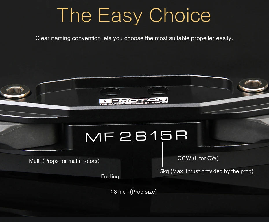 T-MOTOR MF2815 Polymer Folding propeller, 5EL292 MF 2815R Multi (Props for multi-rotor