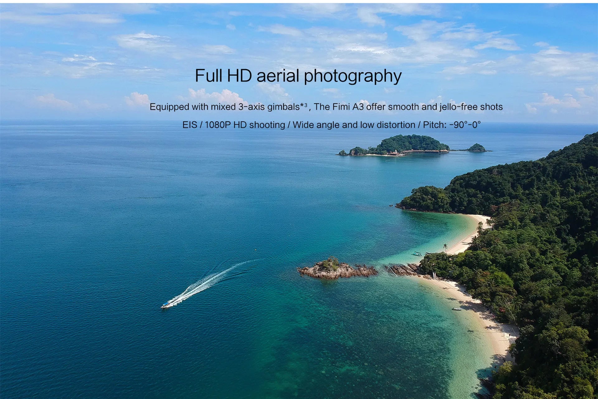 Xiaomi FIMI A3 Drone, Fimi A3 offer smooth and jello-free shots EIS 1080P HD