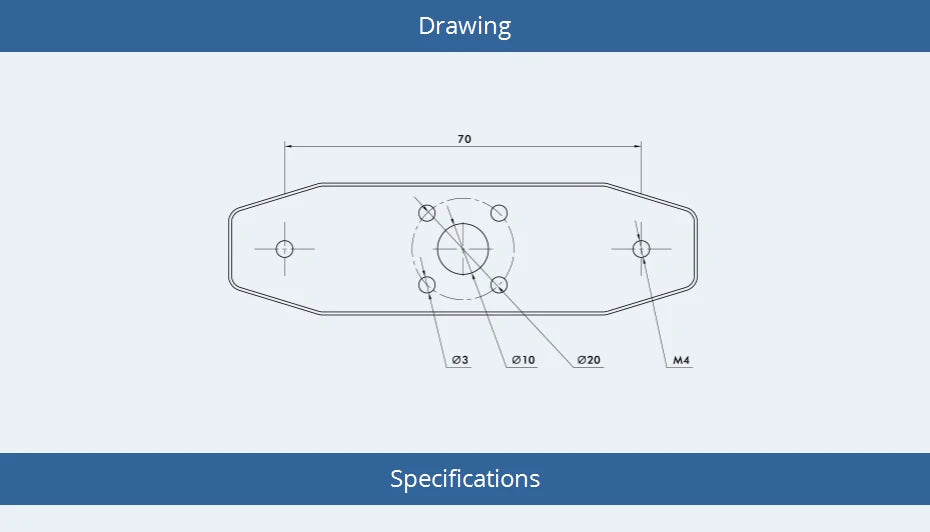 T-MOTOR MF3218 Polymer Folding propeller, Drawing 010 020 Specific