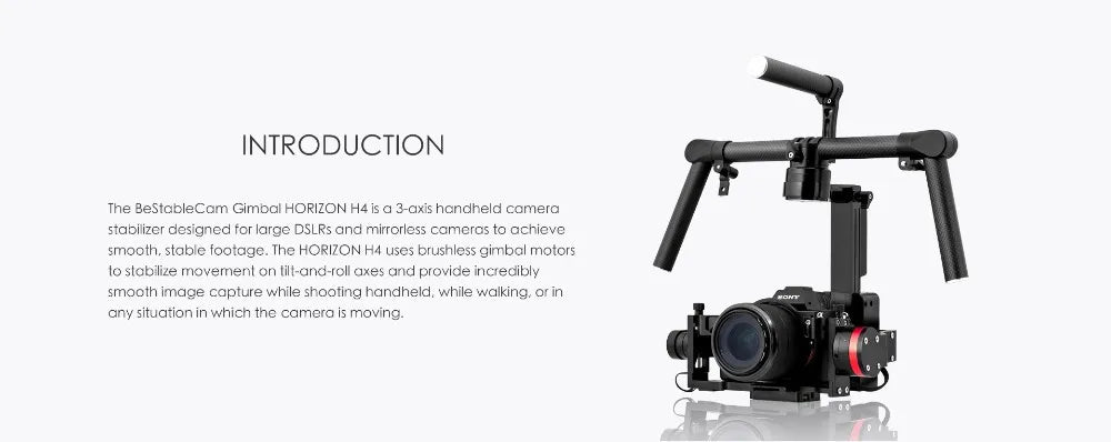 BeStableCam H4 HORIZON Brushless Handheld Camera Gimbal Stabilizer for panasonic gh4/Sony a7s /BMPCC Mirrorless Digital Camera 7 HTB1iLZGNVXXXXbiXpXXq6xXFXXXZ