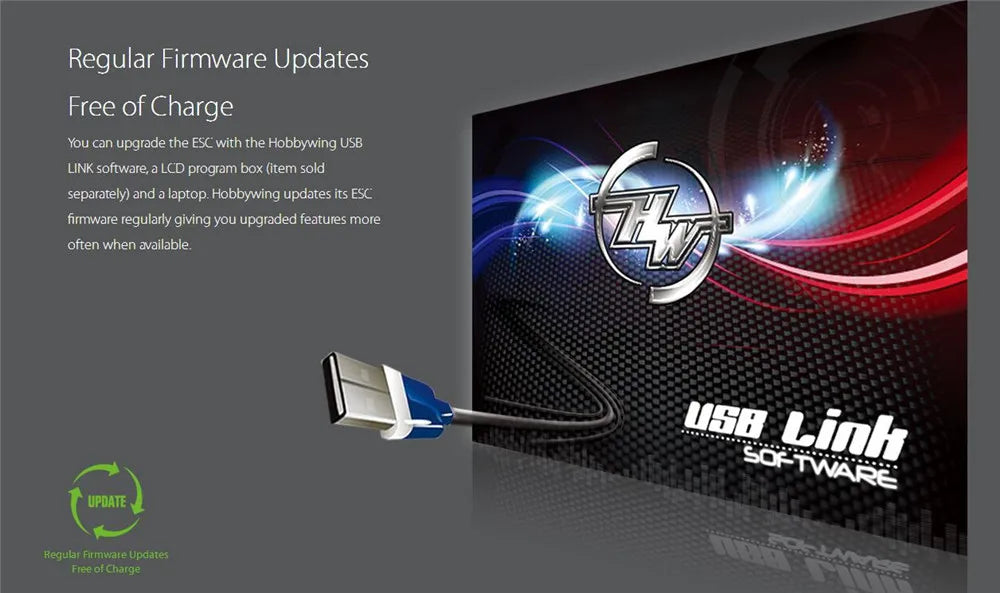 Hobbywing updates its ESC firmware regularly giving you upgraded features more often when available update .