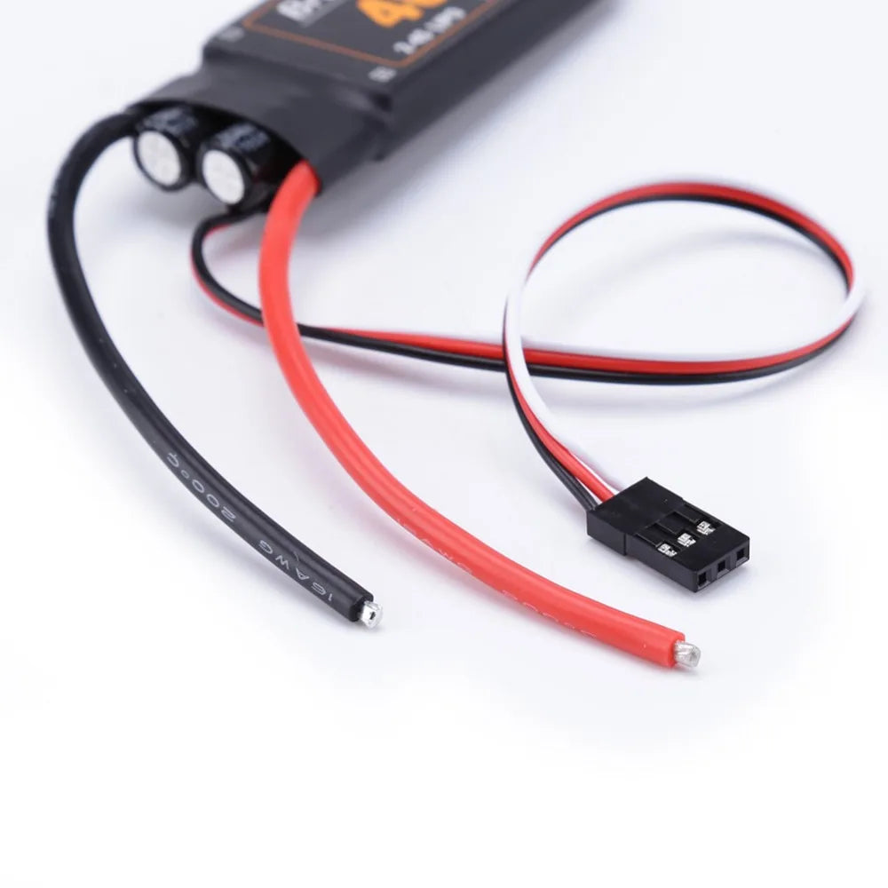 40A Brushless ESC Speed Controller, BEC Output Capability: 4 Servos (2-4S Lipo) Battery