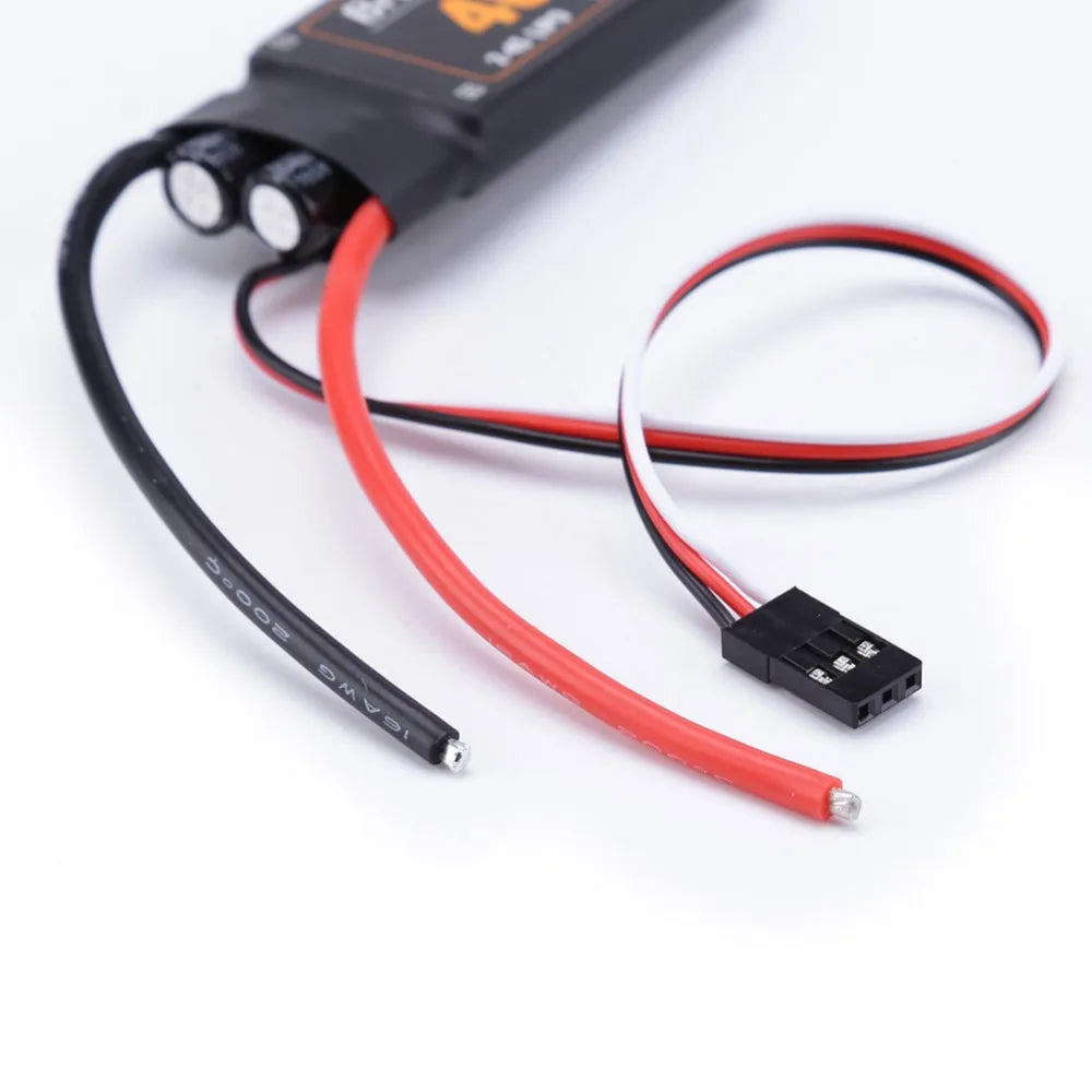 40A Brushless ESC Speed Controller, BEC Output Capability: 4 Servos (2-4S Lipo) Battery
