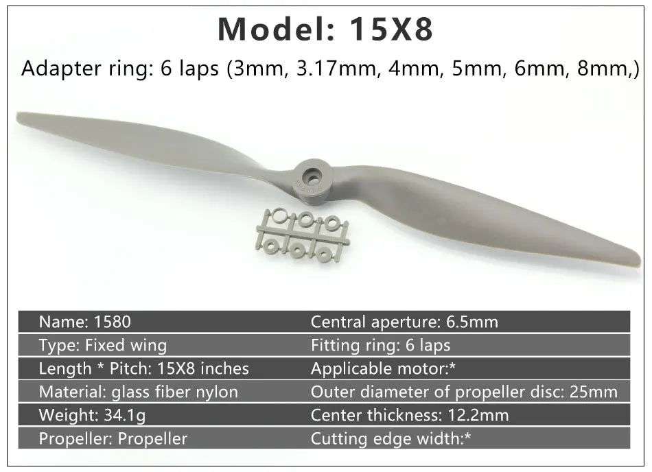 2/4PCS Gemfan Apc Nylon Propeller, 1580 Adapter 6 laps (3mm, 3.17mm, 4mm, S