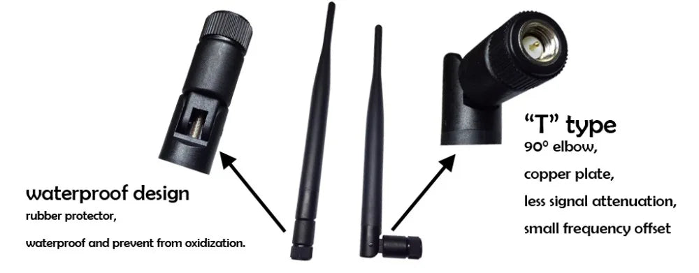 Eoth 5PC 868MHz Antenna, "T" type 900 elbow, copper plate, less signal attenuation, rubber