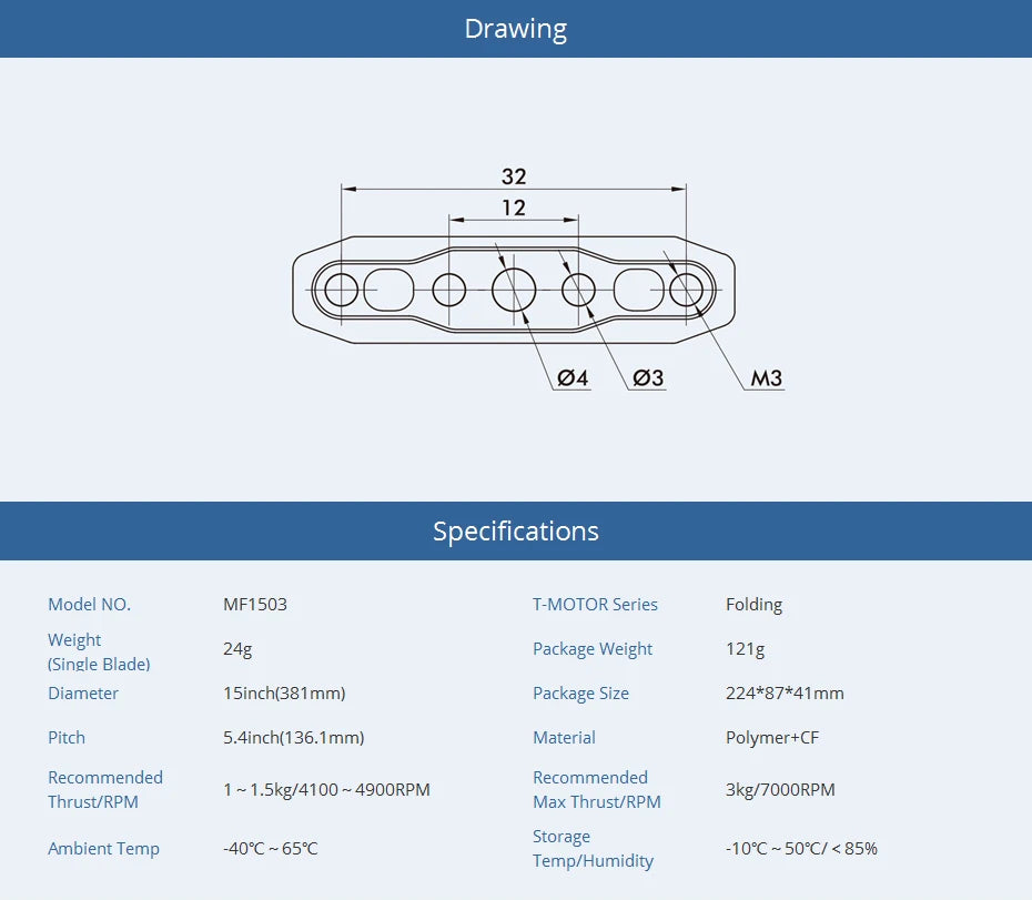 Package Size 224*87*41mm Pitch 5.4inch(136.1mm)