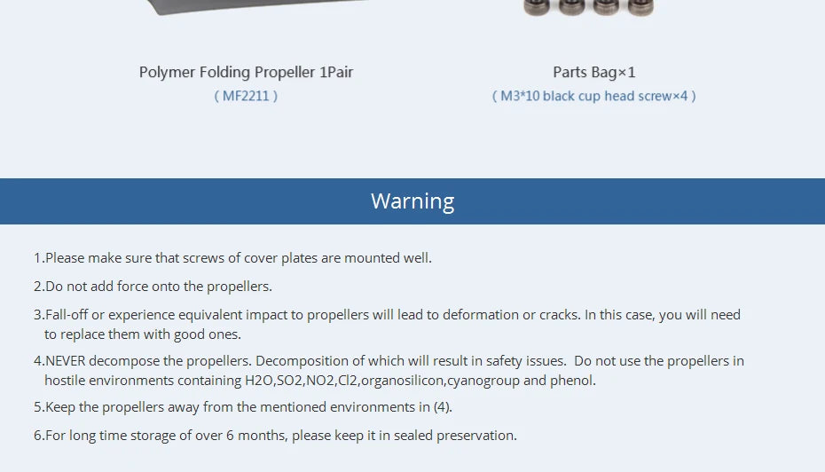 polymer folding propeller 1Pair Parts Bagx1 MF2211 M3