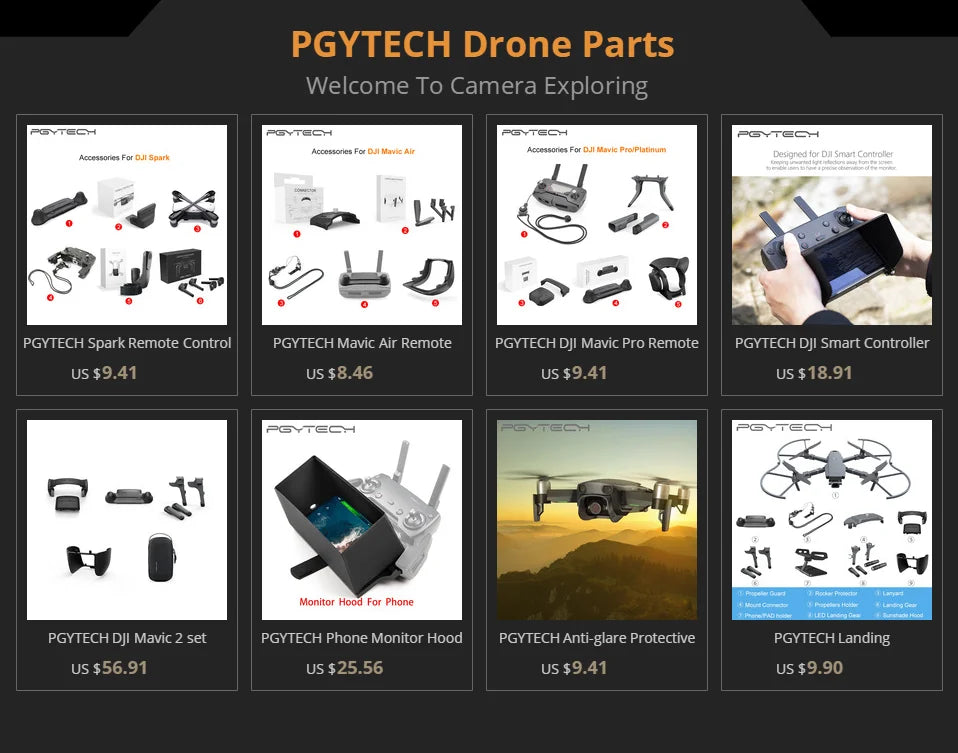 Remote Control Antenna, PGYTECH Drone Parts Welcome To Camera Exploring ECX FS+