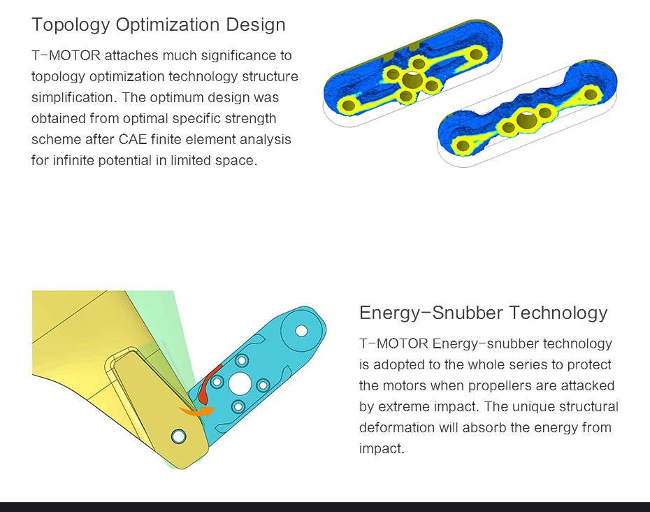T-MOTOR MF2614 Polymer Folding propeller, energy-snubber technology is adopted to protect the motors when propellers are