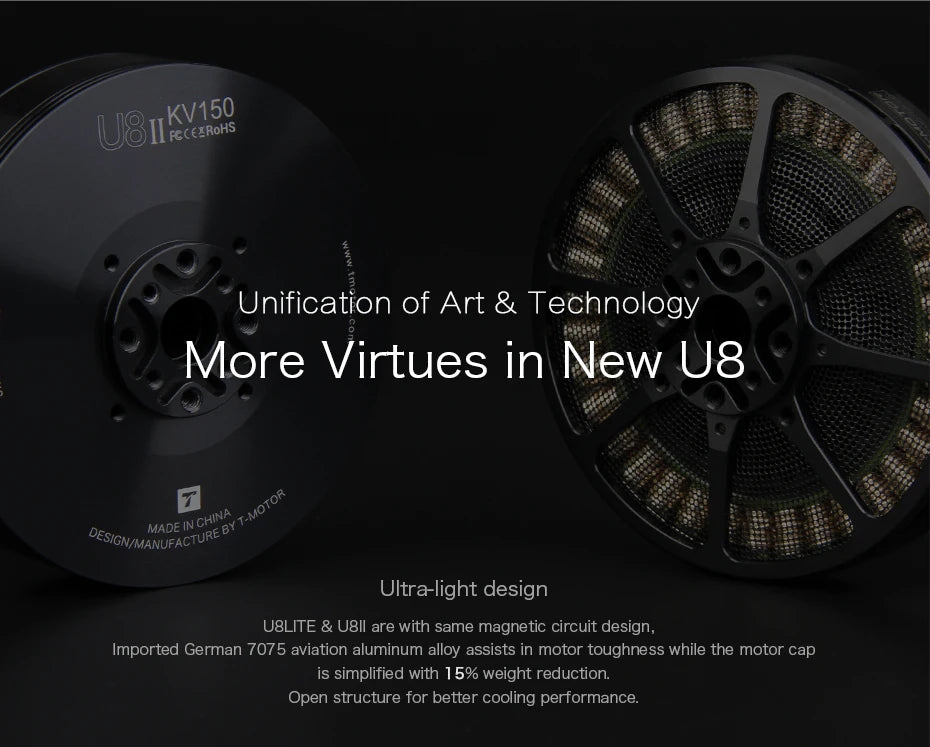 T-motor, UBLITE & UBII are with same magnetic circuit design . Imported German