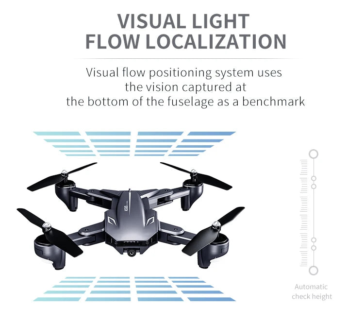 Visuo XS816 RC Drone - 50 Times Zoom 4K Dual Camera WiFi FPV Optical Flow Quadcopter Foldable Dron 36 Visuo XS816 RC Drone, visual light flow localization visual flow positioning system uses the vision captured at