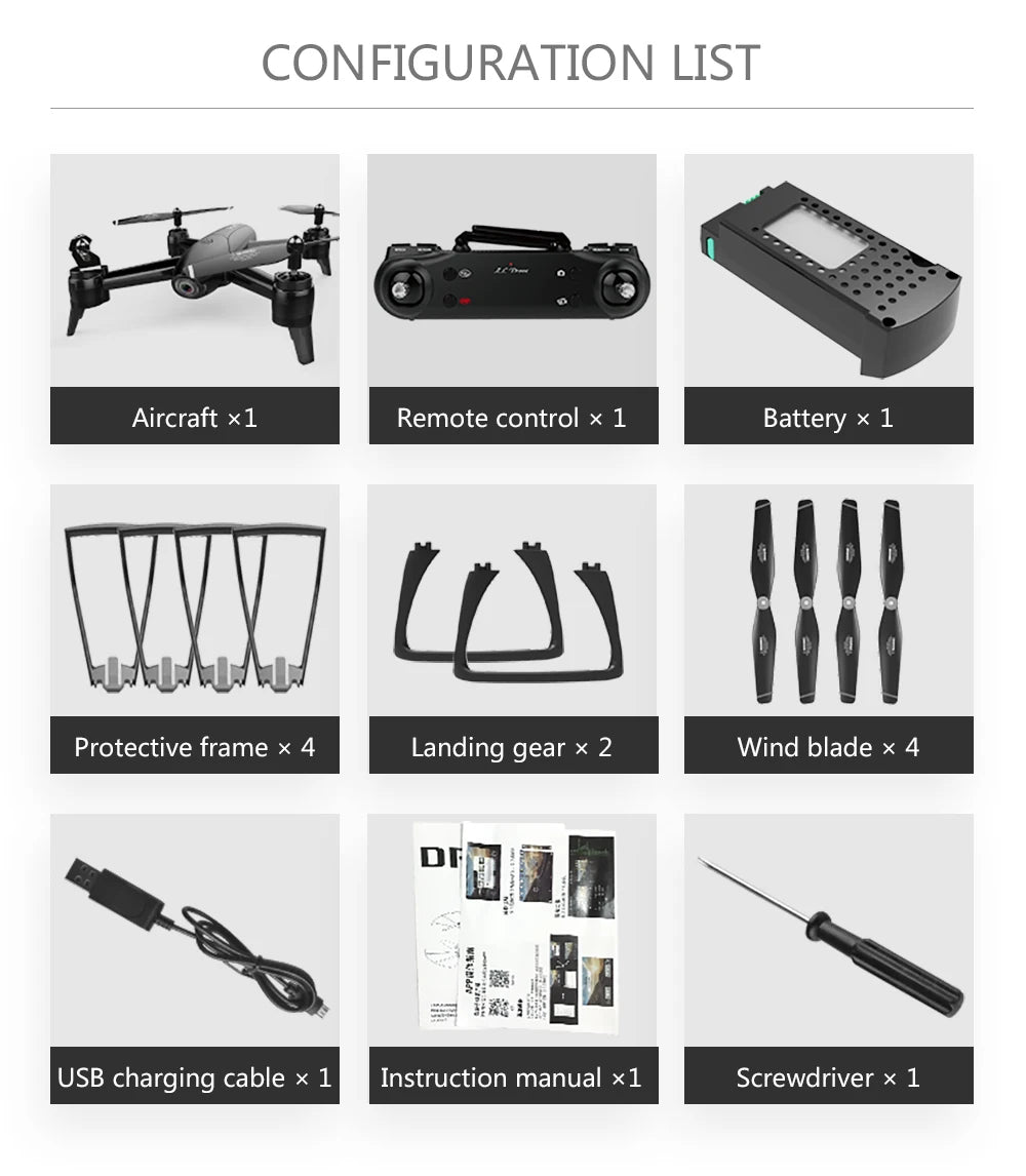 SG106 Drone - 4K 1080P HD Dual Camera Optical Flow Aerial Quadcopter FPV Dron Toys For Kids Boys Long Battery Life Gift 39 SG106 Drone, configuration list aircraft x1 remote control x2 wind blade