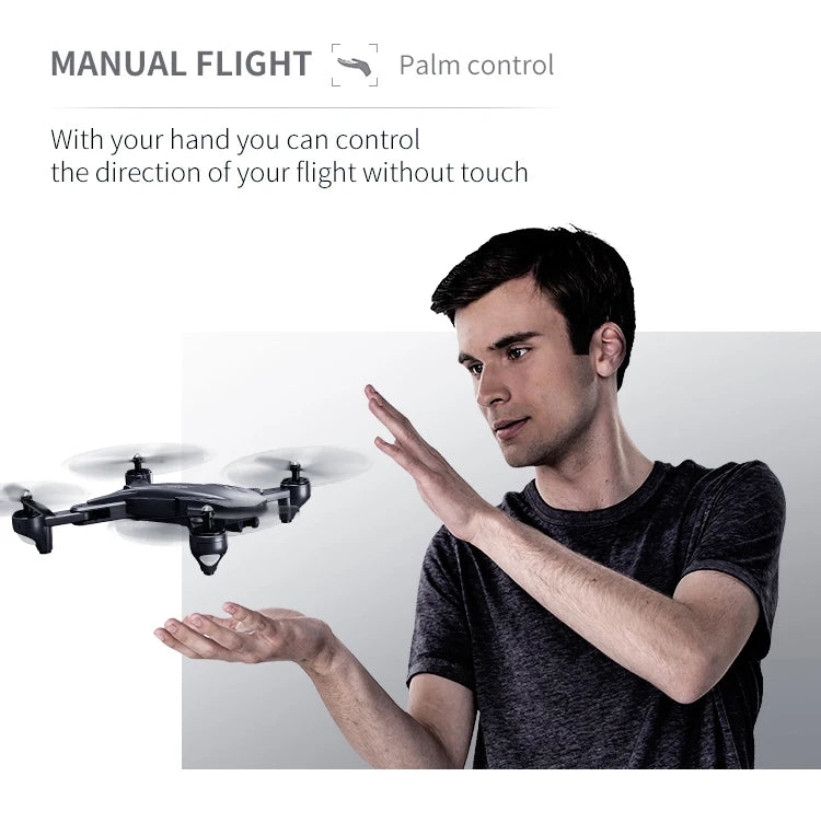 manual flight palm control with your hand you can control the direction of your