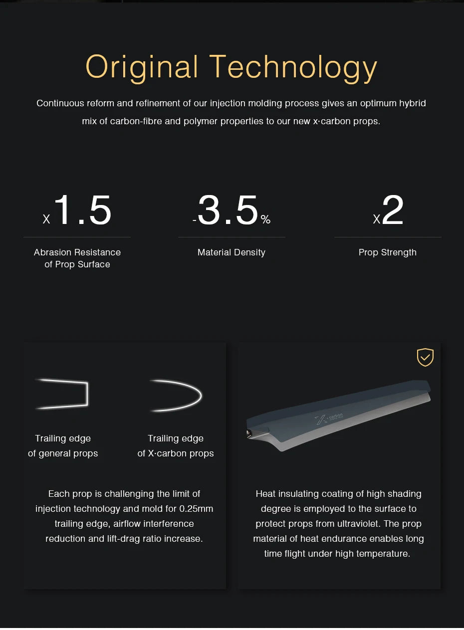 T-motor MF1604 Polymer Folding propeller, eibon's new Xcarbon props are made from carbon-fi