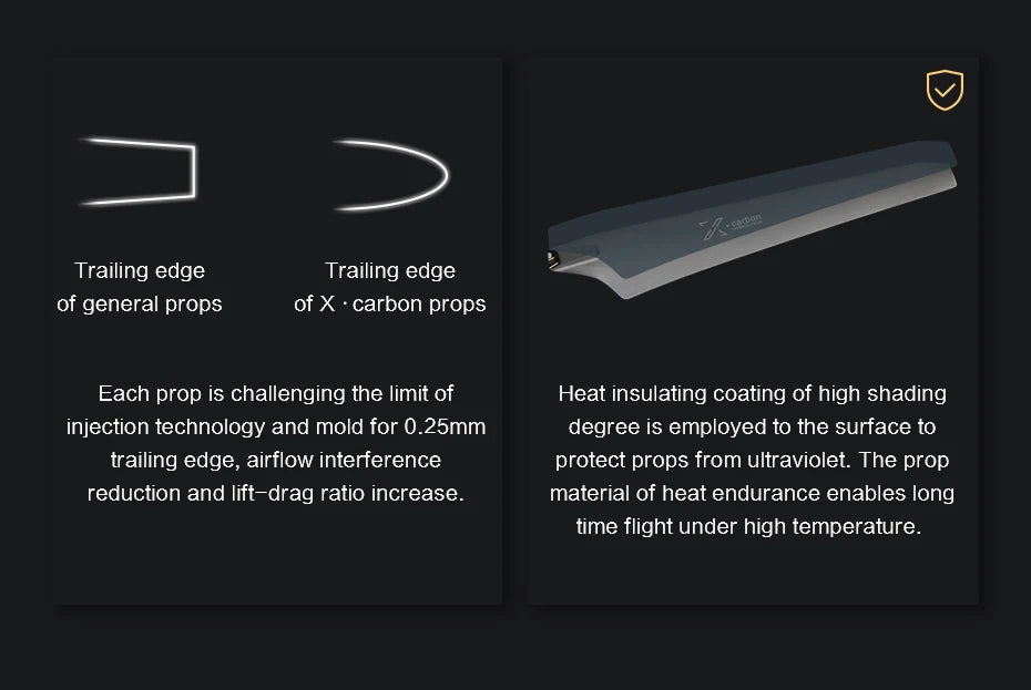 T-MOTOR MF2614 Polymer Folding propeller, insulating coating of high shading injection technology is employed to the surface to trailing edge