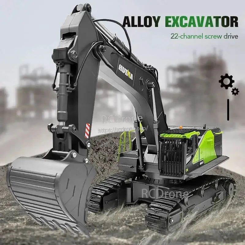 Alloy excavator, 22-channel screw drive, HUINA brand