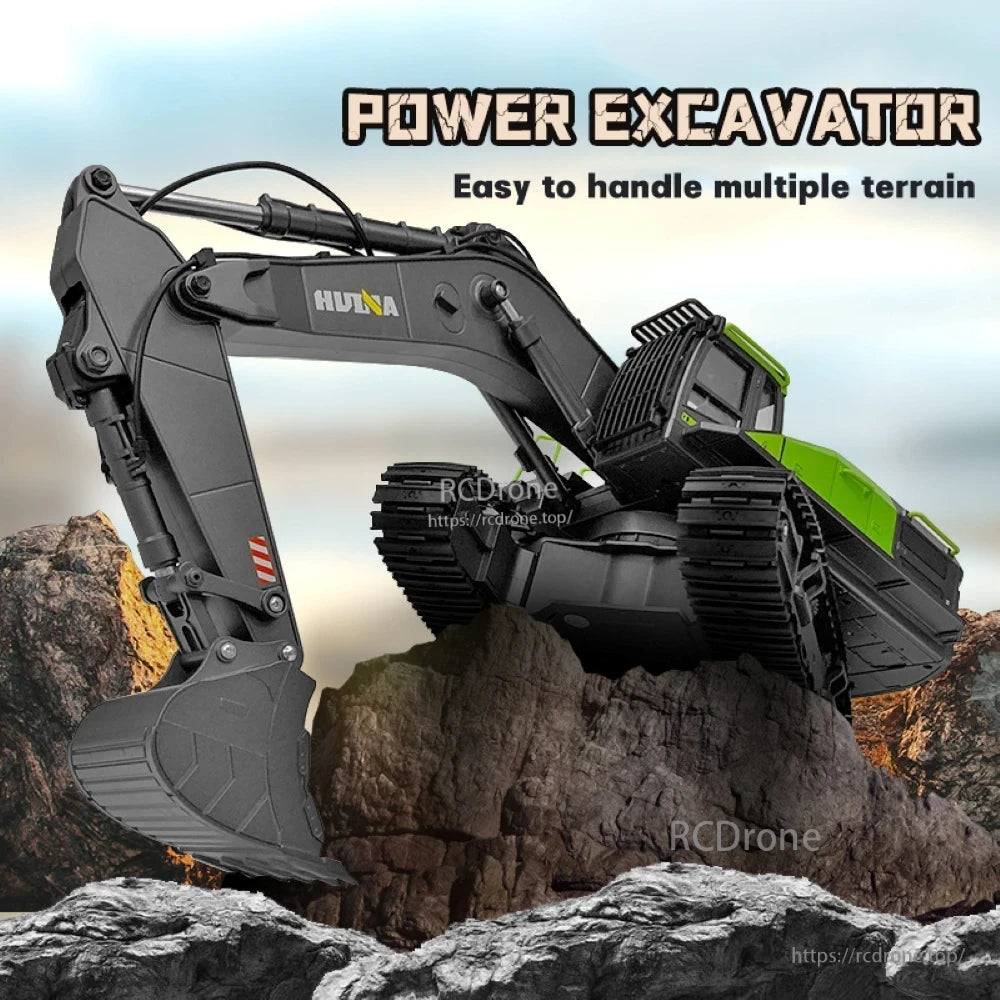 HUINA 593 RC Excavator, HUINA power excavator features robust design, easy handling across terrains, built for rugged, reliable performance.