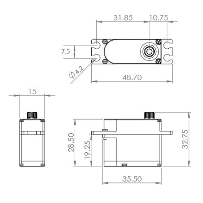 MKS HV9780 Rudder Servo Motor for RC Helicopter Tail, 6.0-8.4V, 760us/560Hz, Coreless