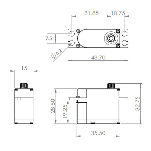 MKS HV9767 Servo Motor for RC Helicopter Cyclic, 6.0-8.4V, 9.4 kg-cm, 0.070s, Coreless