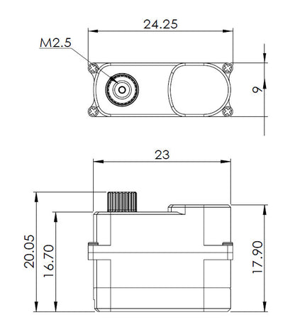 MKS HV75K-N Digital Servo Servo Motor (No Mounting Tab) for DLG/HLG/F3K, 5.0V-8.4V