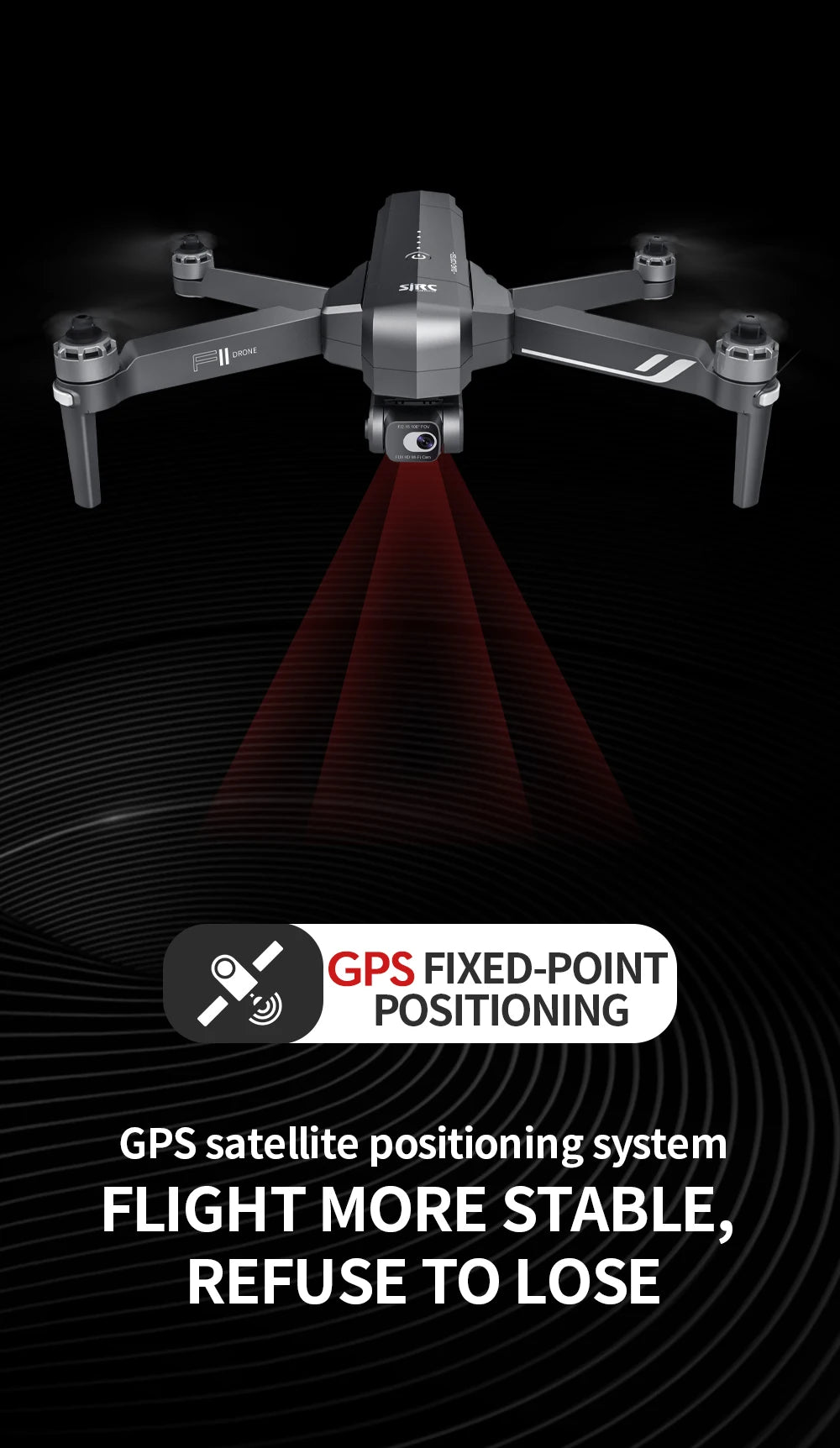 F11S PRO Drone, Sic GPS FIXED-POINT POSITIONING GPS satellite positioning system