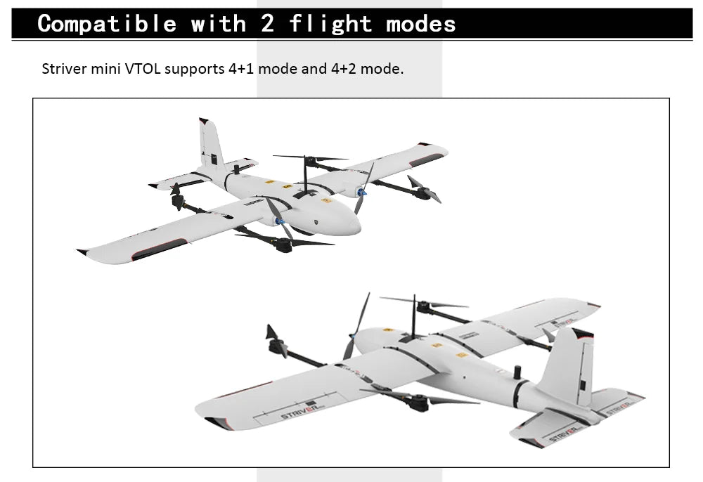 Makeflyeasy Striver (VTOL Version), Compatible with 2 flight modes Striver mini VTOL supports 4+1 mode and 4+