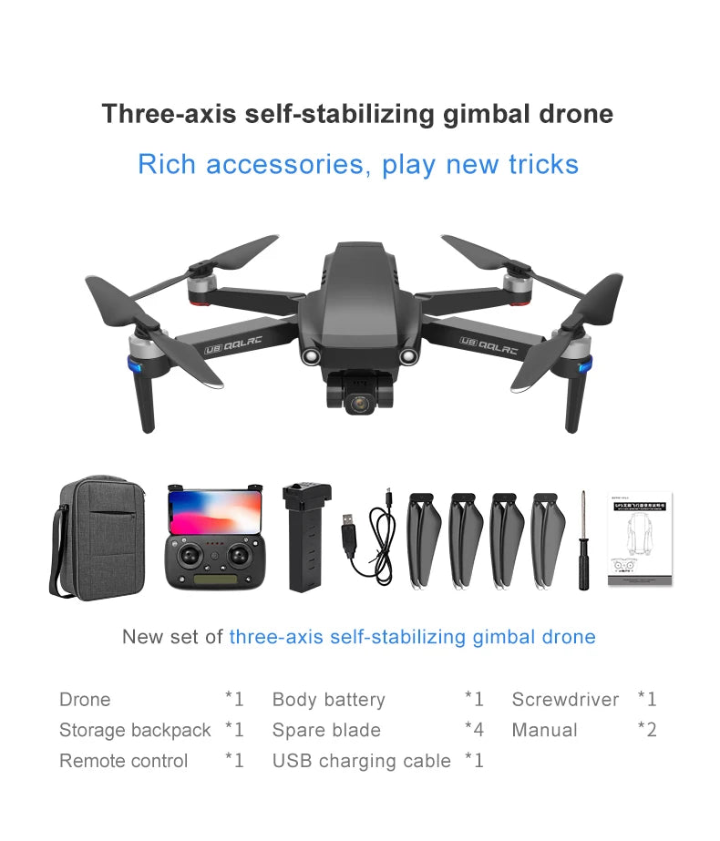 U8 Drone, accessories, play new tricks RC New set of three-axis self-stabilizing 