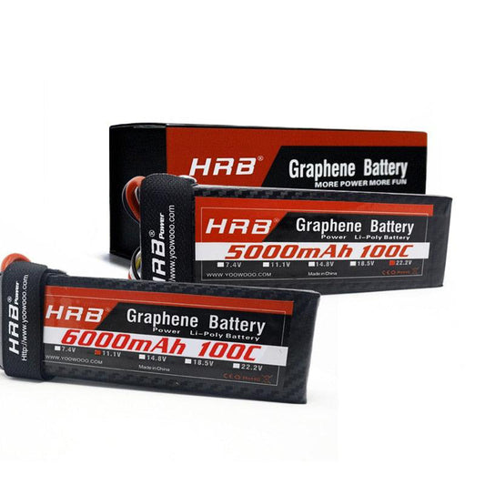 Batterie Lipo HRB graphène 3S - 11.1V 5000mah 6000mah 4000mah 3800mah 3000mah 2S 7.4V 4S 14.8V 5S 6S 22.2V Pièces d'avion RC XT60