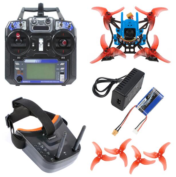 JMT Full Set T100 DIY FPV Racing Drone Toothpick Kit - with Flysky Receiver Crazybee F4 PRO V3.0 Flight Control with FPV Goggles