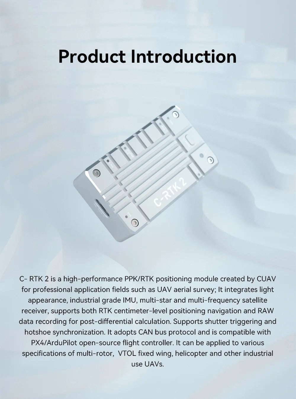 C- RTK 2 is a high-performance positioning module created by CUAV