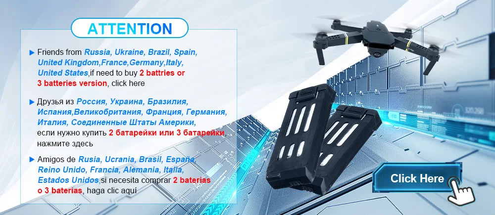 Eachine E58 Drone, if need to 2 battries or 3 batteries version,click here