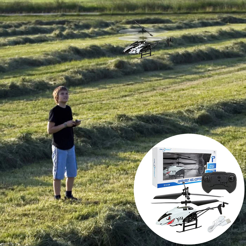 this mini helicopter is built with a metal body.