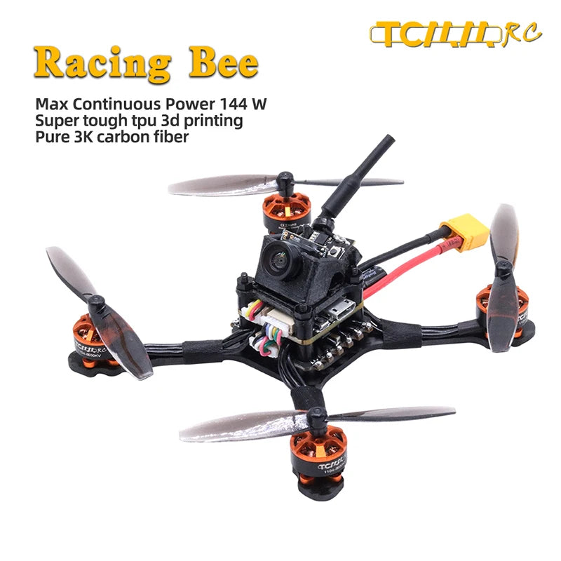TCMMRC Racing Bee - 1104 8600kv Brushless motor Carbon fiber high-thrust racing drone 720TVL Camera fpv drone 2.5 Inch Fpv Racing Drone 29 TCMMRC Racing Bee, ccHHDRe Racing Bee Max Continuous Power 144 W Super tough tpu