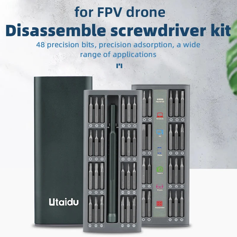 Screwdriver Repair Tool, for FPV drone Disassemble screwdriver kit 48 precision bits, precision ad