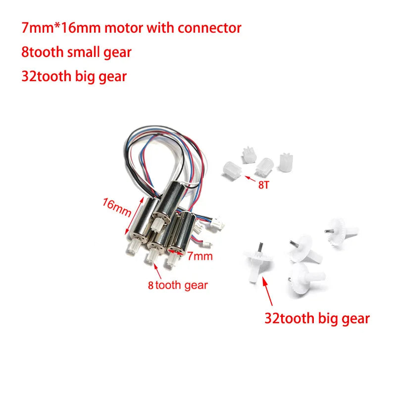 Engines Motor, 7mm*I6mm motor with connector 8tooth small gear 32tooth big gear