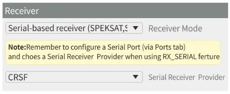 BETAFPV LiteRadio 3/2 SE Radio Transmitter, Remember to configure Serial Port (via Ports tab) and choes Serial Receiver