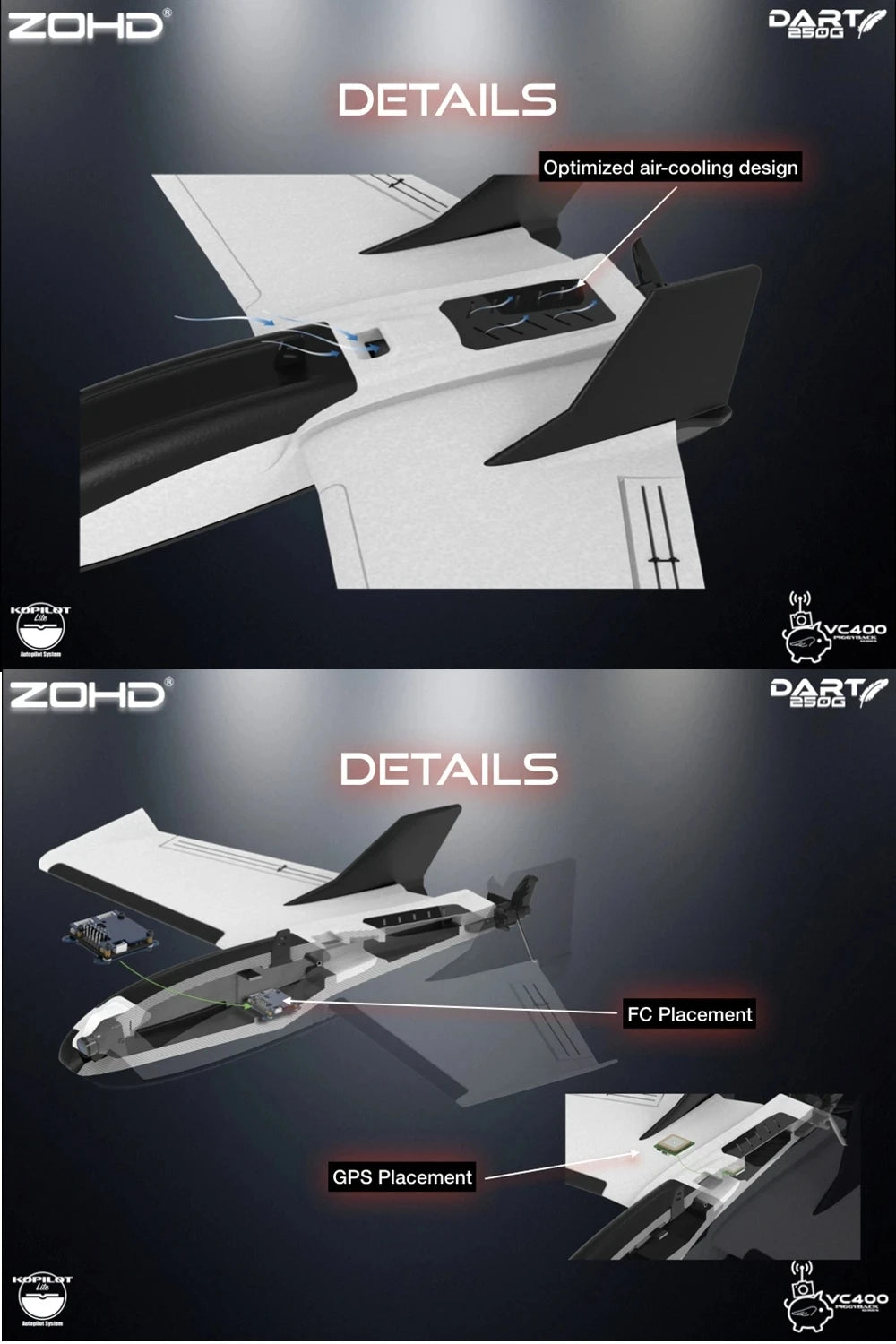 ZOHD Dart Wingspan RC Airplane, ZOHID DDszt( DETAILS Optimized air-cool