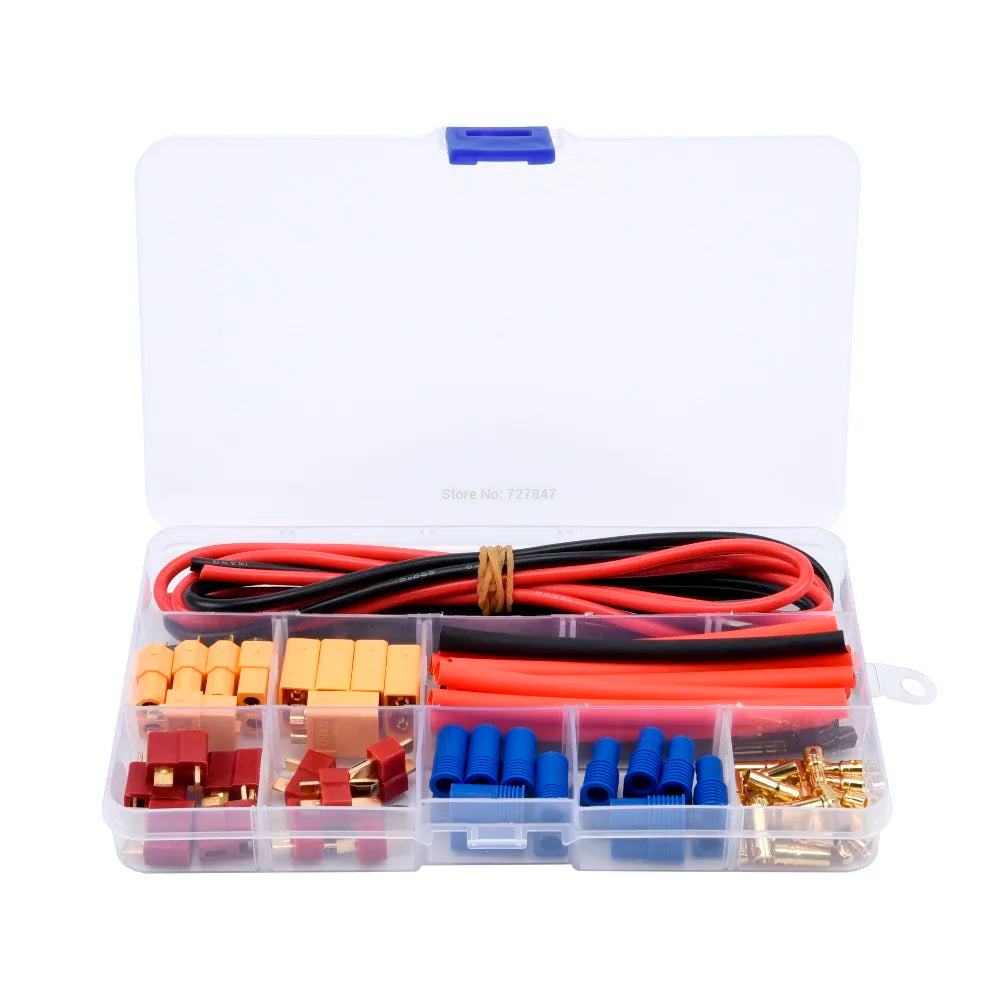 Drone Battery Connector, High Quality Heat shrink tube Black / Red