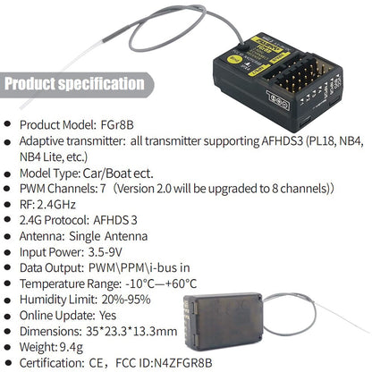 FlySky FGr8B, FGr8B Adaptive transmitter: all transmitters supporting AFHDS3