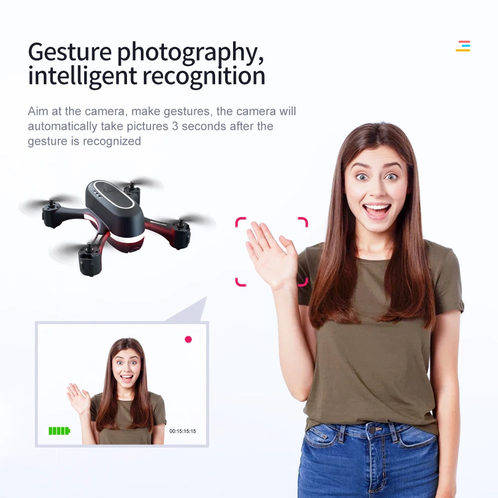 gesture intelligent rbotoegarion aim at the camera, make