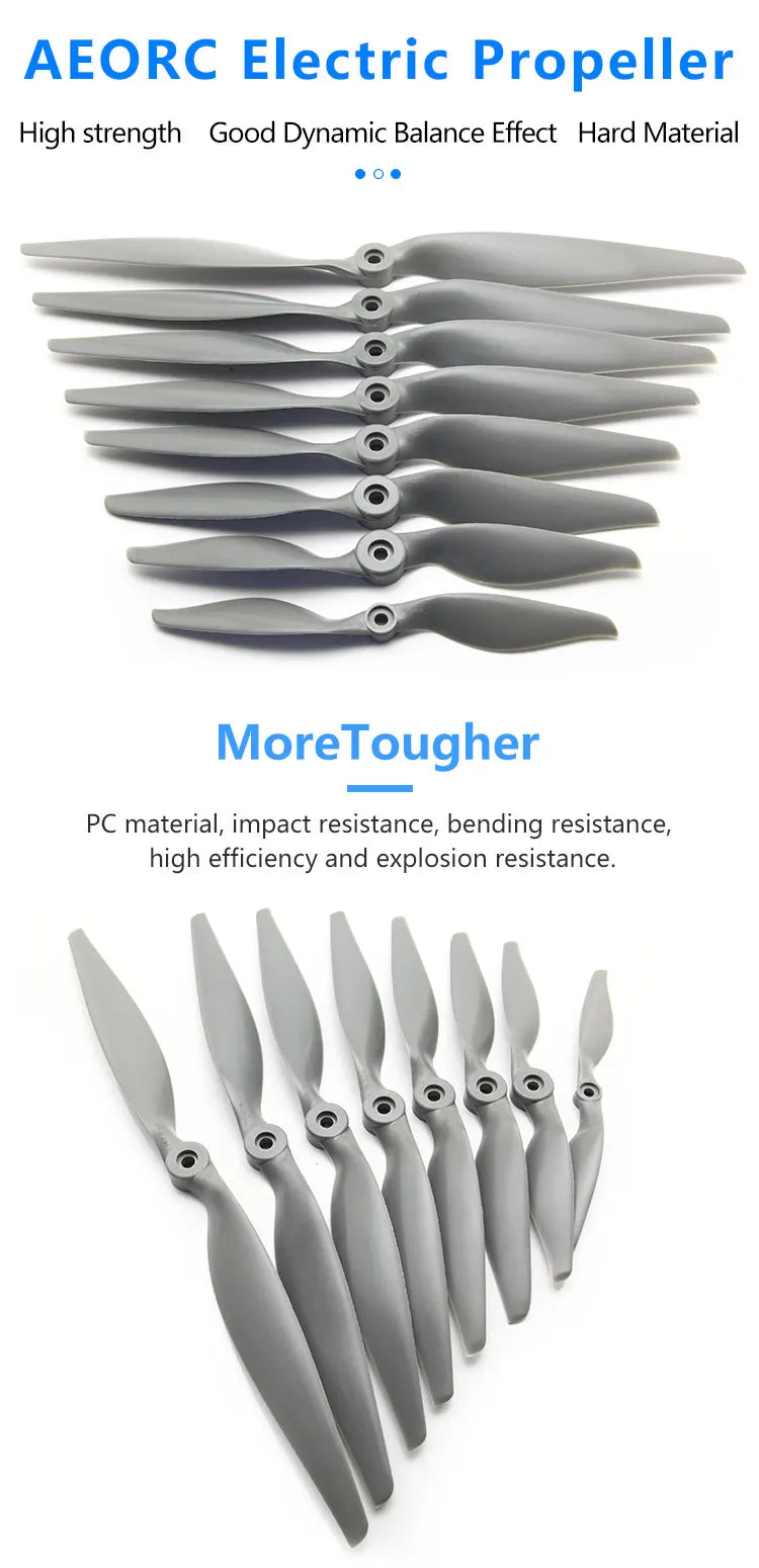 AEORC Electric Propeller High strength Good Dynamic Balance Effect Hard Material MoreTougher