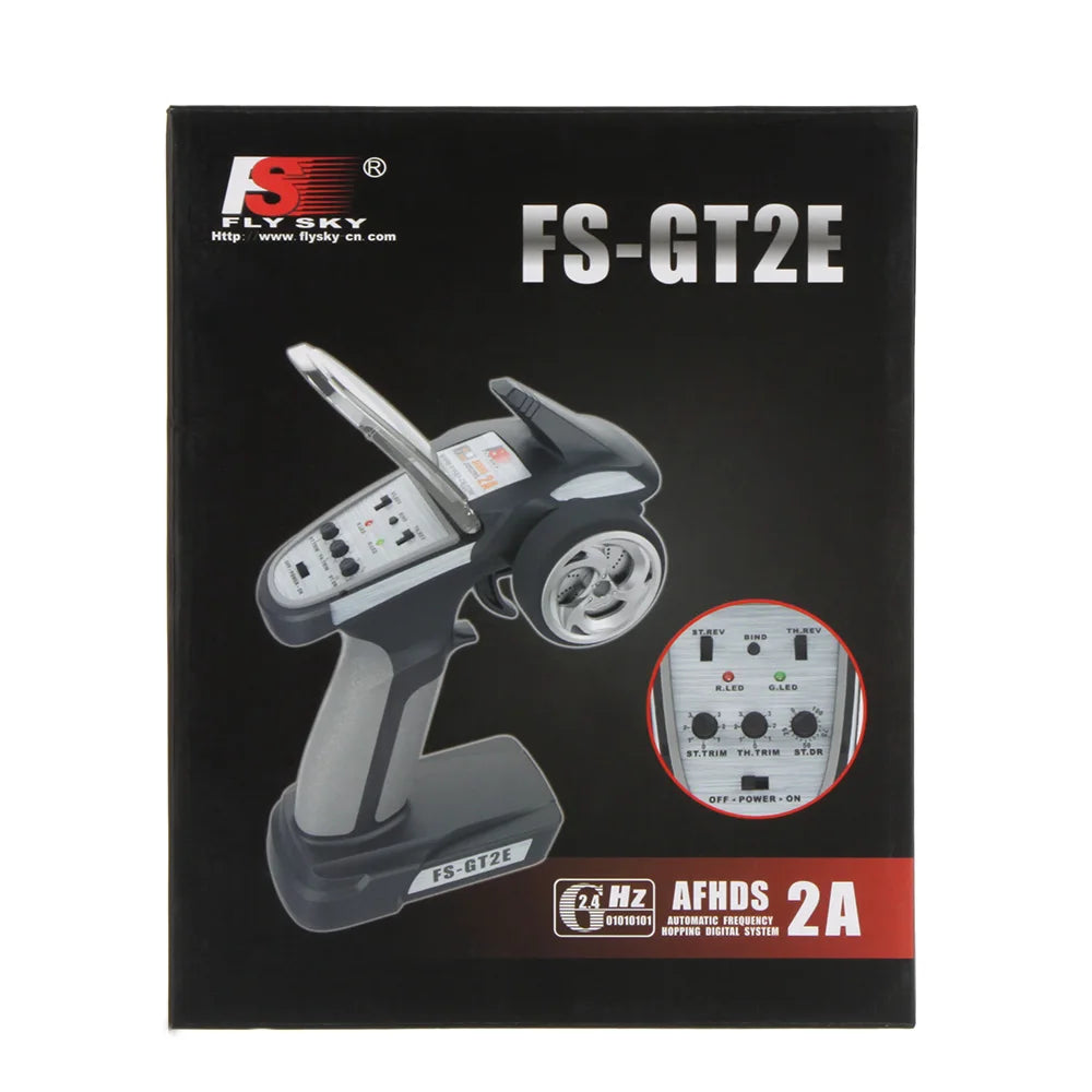 Flysky FS-GT2E AFHDS 2A 2.4g 2CH Radio System Transmitter for RC Car Boat with FS-A3 Receiver (With Gift box) 33 Hann MTAT TaY Power FS- 01010101 Hz AFHD