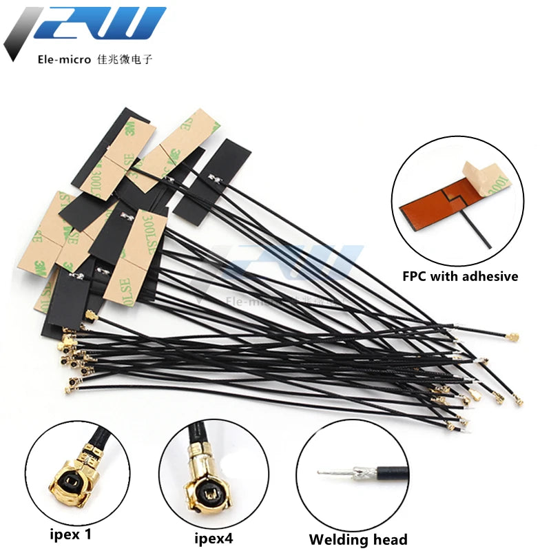 5 PCS/LOT WiFi 2.4G High Gain 5dbi , Built-in Flexible FPC Soft Antenna ZigBee Bluetooth Module IPEX1/IPEX4-K Patch Antenna 5dBi 21 5 PCS/LOT WiFi 2.4G
