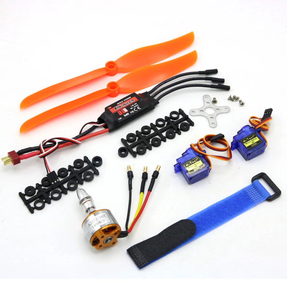A2212 2212 2200KV 1400KV 1000KV Brushless Motor 30A 40A / 40A BLheli ESC SG90 9G Micro Servo for RC Fixed Wing Plane Helicopter 24 ESC: Continuous / peak current: 40A/55A Number of battery sections: