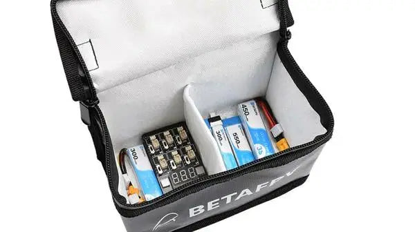 BETAFPV Handbag, the lipo safe bag is a convenient way of safeguarding your Lipo batteries during charging
