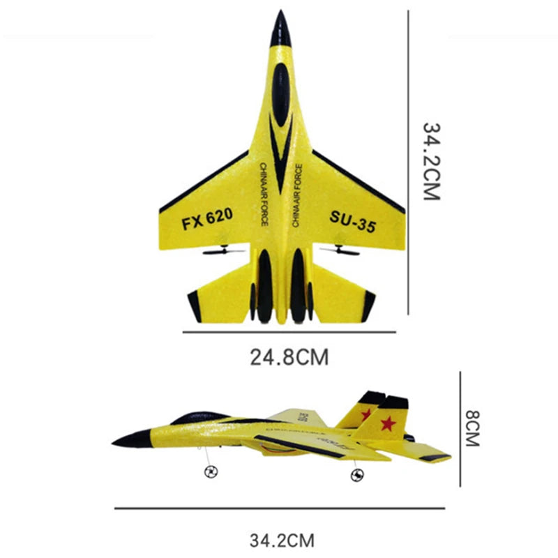 FX-620 SU-35 RC Remote Control Airplane, 2.4GHz 2CH aircraft, including 4 directional flying, ascending, descending,