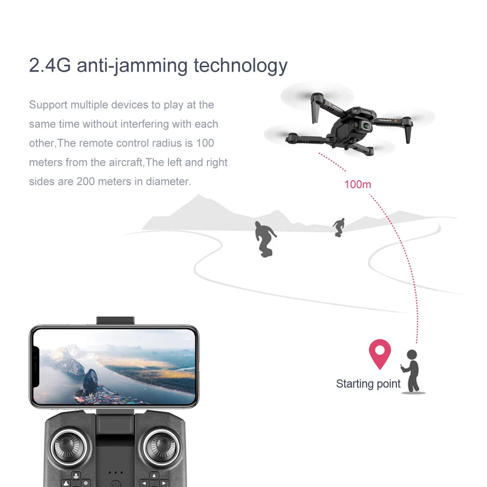 Mini WIFI Professional Drone, 2.4g anti-jamming technology support multiple devices to play