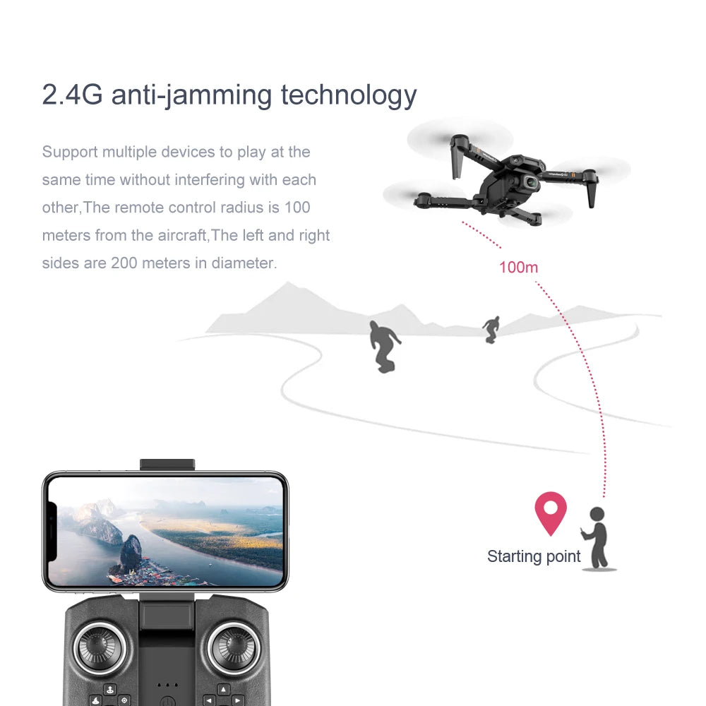 Mini WIFI Professional Drone with 4k 1080P Camera High Hold Mode Foldable RC Plane Helicopter Pro Drone Toys for Children Gifts 39 Mini WIFI Professional Drone, 2.4g anti-jamming technology support multiple devices to play