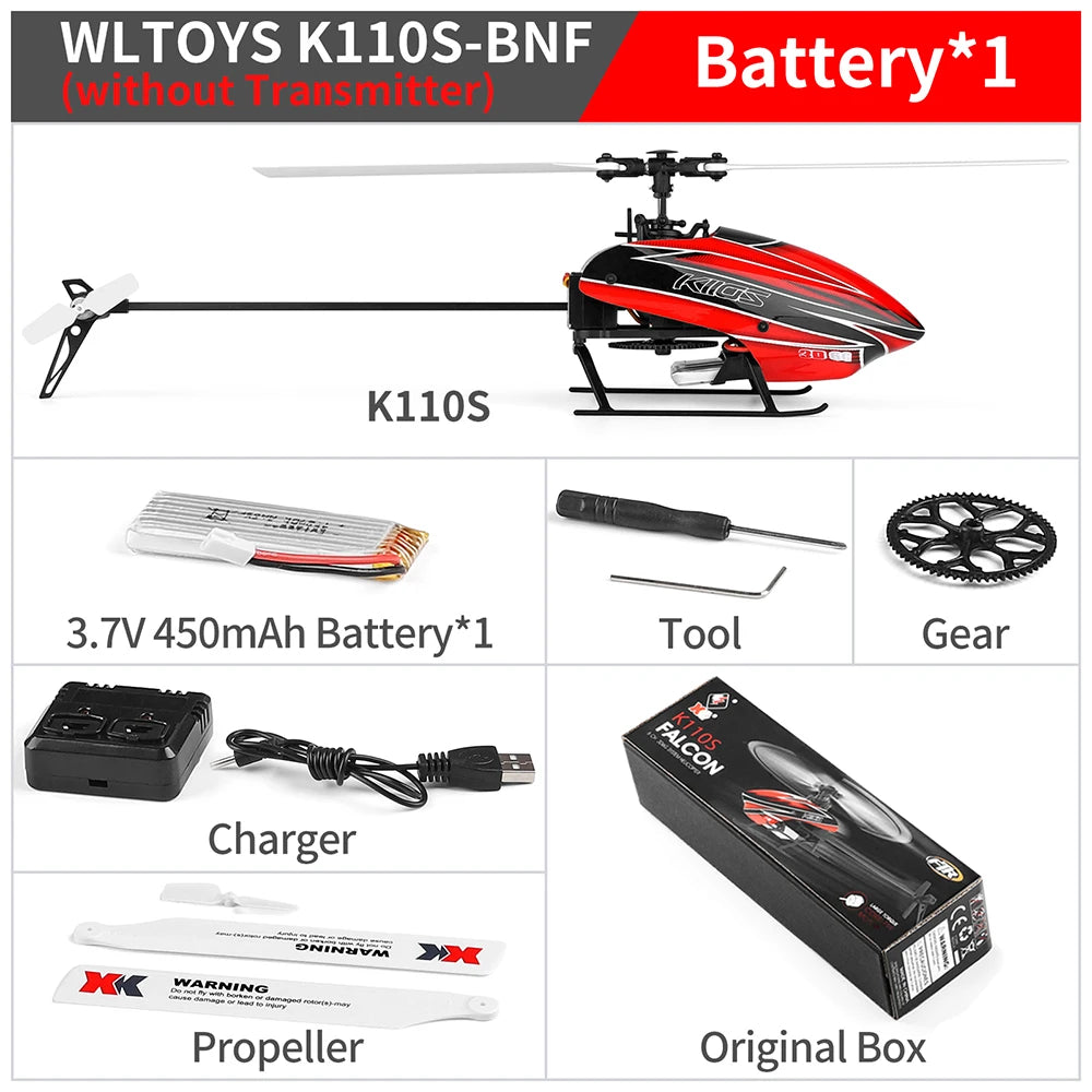 Wltoys K110S RC Helicopter, WLTOYS K110S-BNF Battery*1 (unthoue